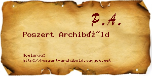 Poszert Archibáld névjegykártya